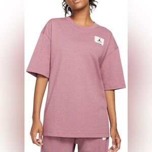 Women's Jordan Essentials Tee Mauve XS 100% Cotton.